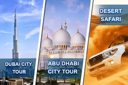 Dubai City Tour & Abu Dhabi City Tour & Desert Safari Dubai – Trio Offer